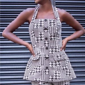 Eva Franco Plaid Halter Top NWOT